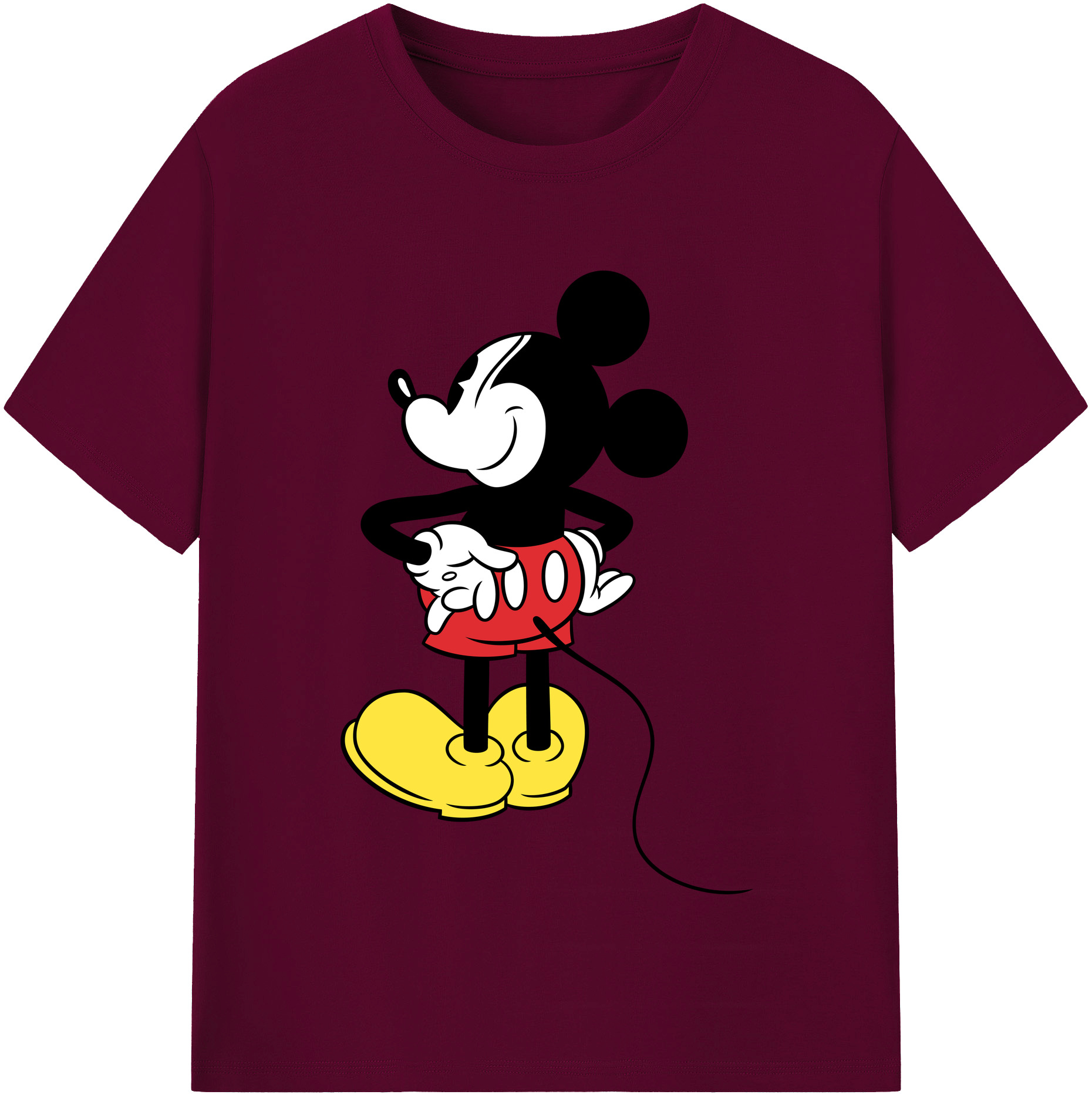 （画像用） ミッキーマウス Mickey Mouse レディースカジュアルプリントTシャツ（綿100％）
